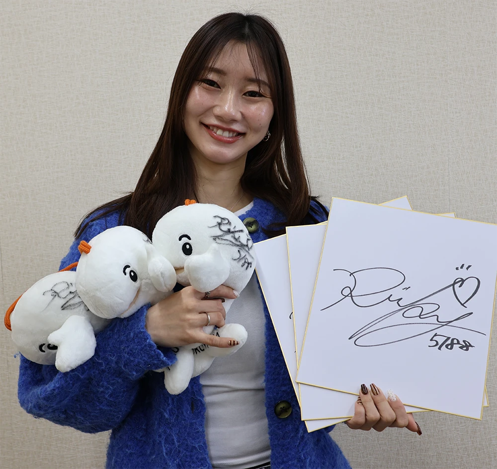 5188 武井莉里佳 選手 サイン色紙＆サイン入りすなっちぬいぐるみ