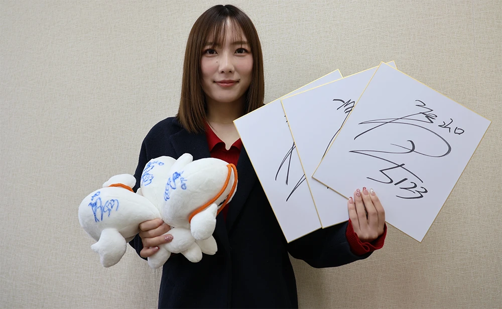 5123 福山恵里奈 選手 サイン色紙＆サイン入りすなっちぬいぐるみ