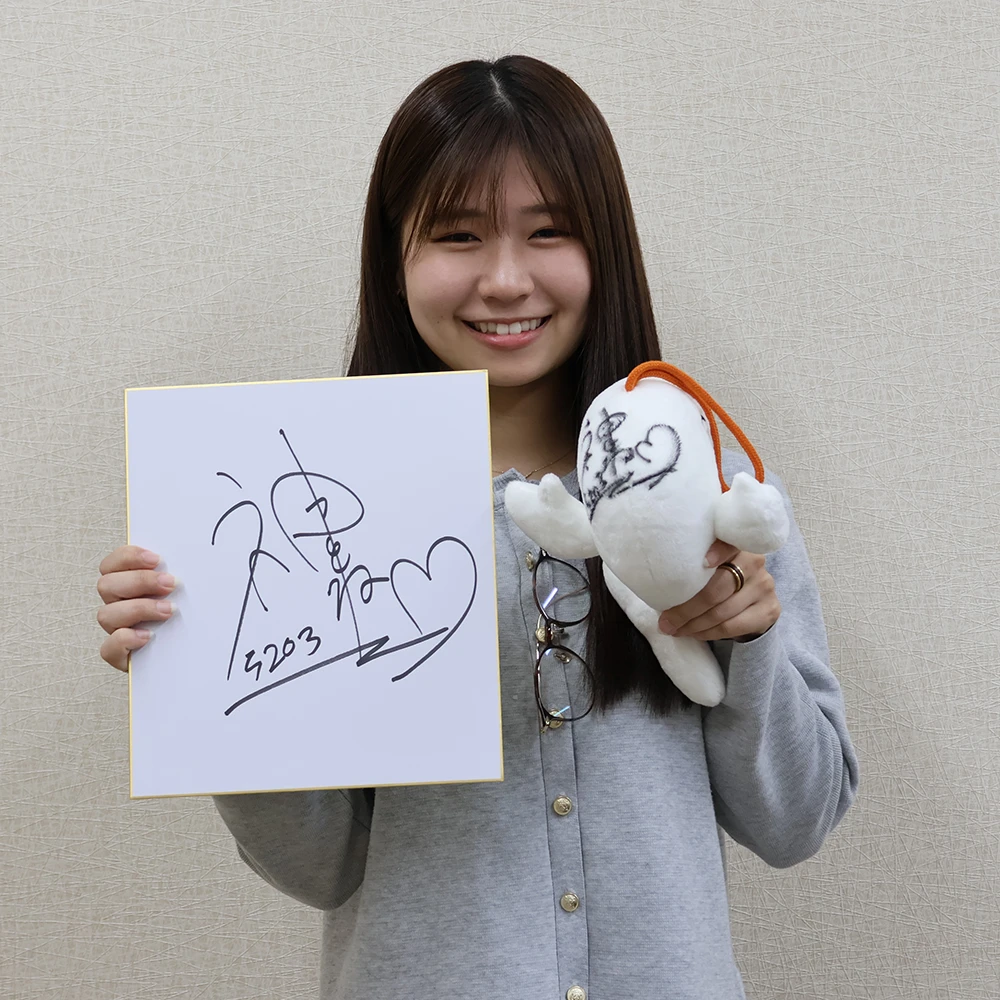 5203 神里琴音 選手 サイン色紙＆サイン入りすなっちぬいぐるみ